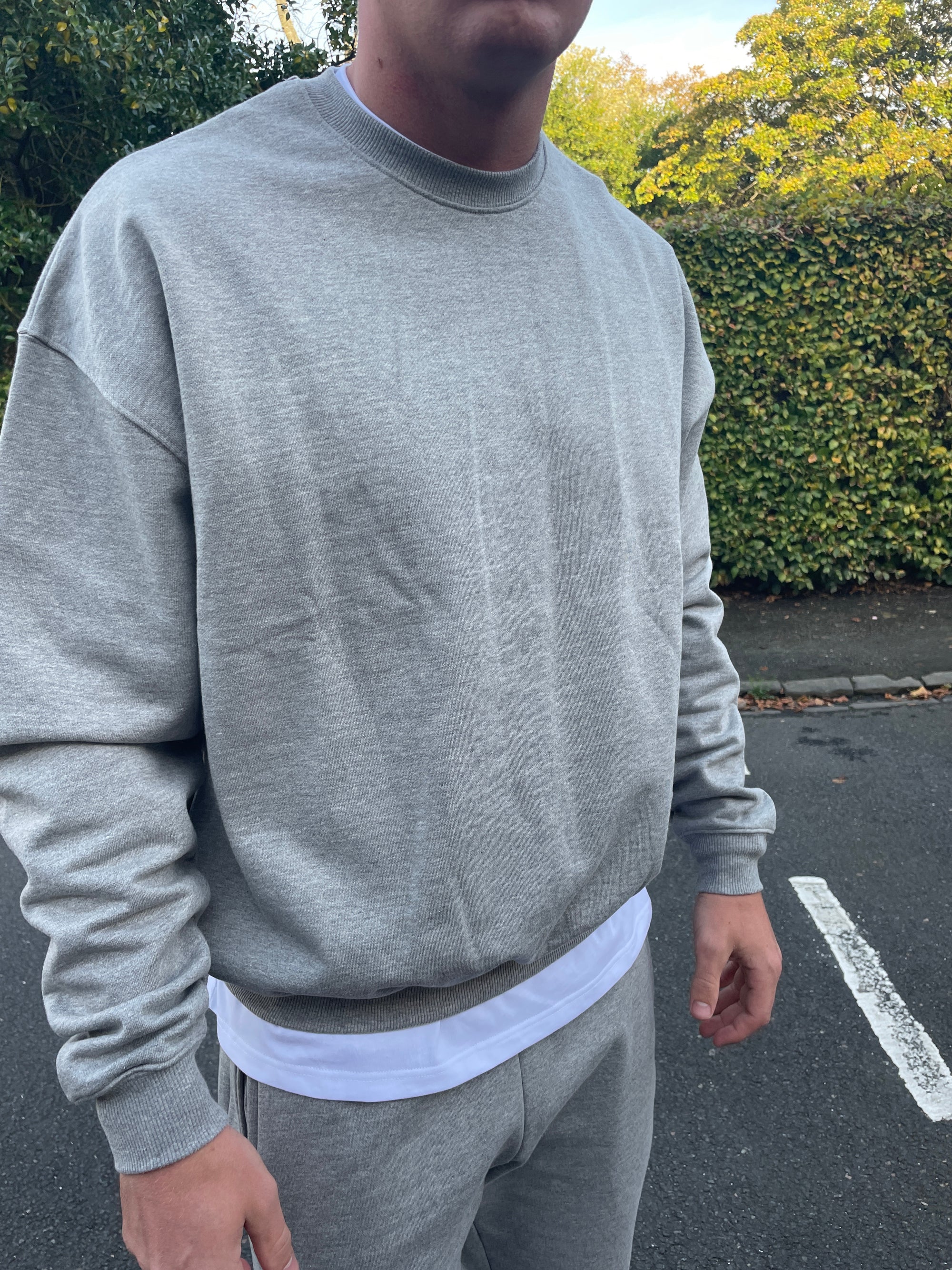 Heavyweight Box Fit Sweatshirt - Light Grey